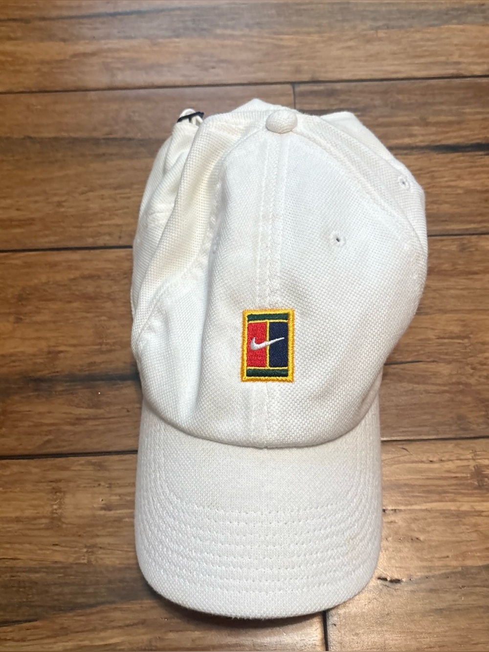 Nike Heritage86 Court Logo Tennis Hat Cap Pique Adjustable White DJ6147-102 Rare - Picture 3 of 10